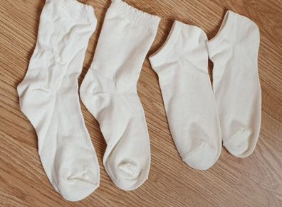 New - 2 Pairs of Cream Socks - Shoe Size 4 - Eur 36