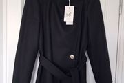 Ted Baker Rytaa Short Wrap Coat - Black - UK 12 - BNWT RRP 365