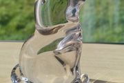 Crystal figurine of a cat in a sitting position