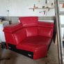 Red Italian leather sofa Image 9