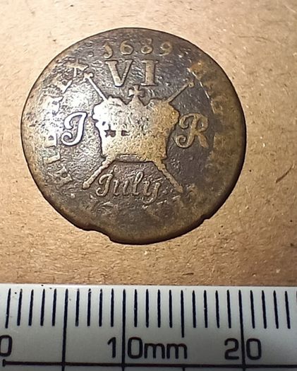 1689 James II Gun Money Six Pence