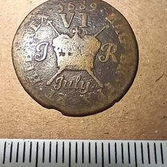 1689 James II Gun Money Six Pence