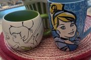 Disney Mugs Tinkerbell and Cinderella