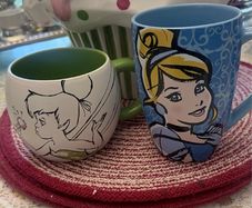 Disney Mugs Tinkerbell and Cinderella