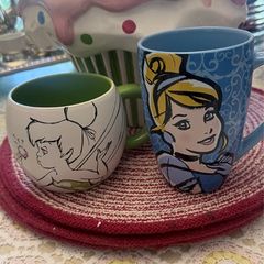 Disney Mugs Tinkerbell and Cinderella
