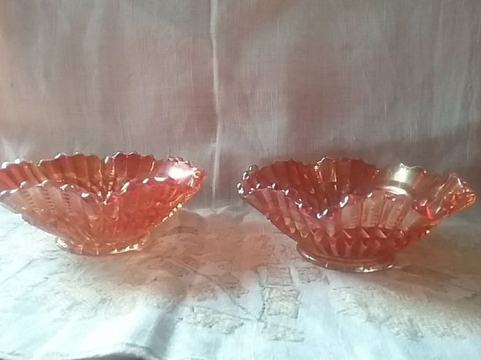 Three Pieces  Carnival Glass Dishes
