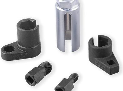 5 pcs O2 Oxygen Sensor Socket Set Wrench Remover Tool and Thread Chaser Set,Black