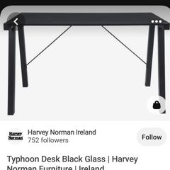 Black Tempered Glass Desk