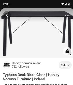 Black Tempered Glass Desk