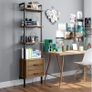 BRAND NEW Industrial 4Tier Ladder Shelf Bookshelf Wall Mounted Storage Rack &Fabric Drawer Image 5