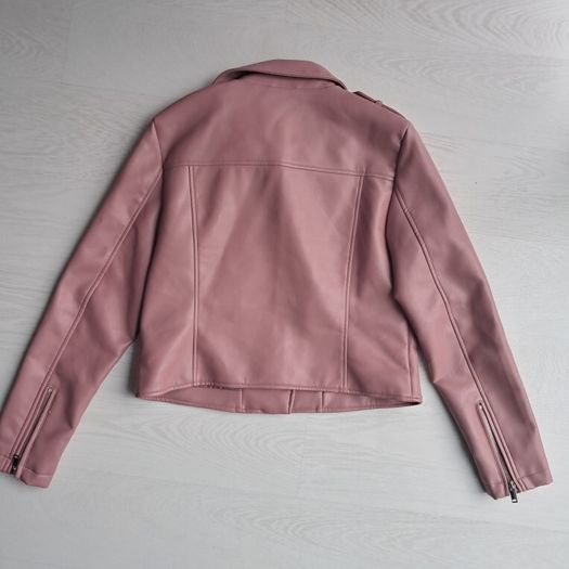 Next  Pink leather  biker jacket .size 10  12 M  New.