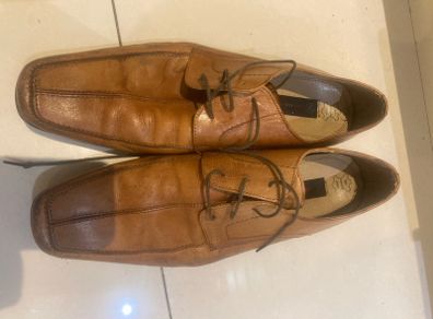 Mens Tan Leather Shoes (Vintage Style)