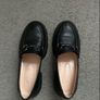 Women's black loafers genuine leather,women shoes Image 3