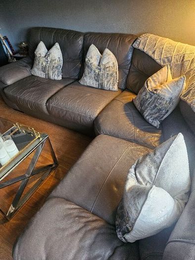 mocha leather sofa