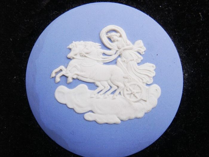 Pair of Framed Wedgwood Blue and White Jasperware Plaques