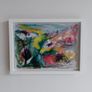 Original Abstract Painting Framed Original Floral Landscspe Garden Image 2