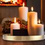 Brand New Golden Round Decorative Tray Image 3