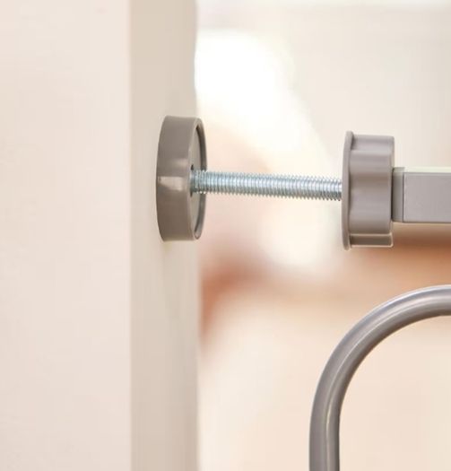 Easy Step 124cm Extra Wide Baby Gate, Platinum, Includes 10cm and 30.5cm Extension Kit, 4 Pack of Pressure Mount Kit and 4 Pack of Wall Mount Kit, fits 29" - 48 wide, 30 high