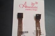 NEW RRP36Eur Gold color jet earrings drop by Absolute Jewellery Design RRP 36 euro NEW