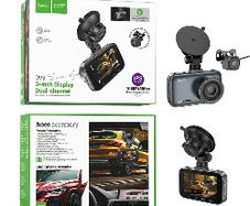 Hoco DV6 Driving & Rear Recording With Screen Dash Camera Black
