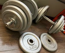 2x19.6kg adjustable cast iron dumbbells