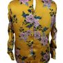 V By Very Ladies Mustard Yellow Floral Blouse With Long Rushed Sleeves Uk 16 Image 6