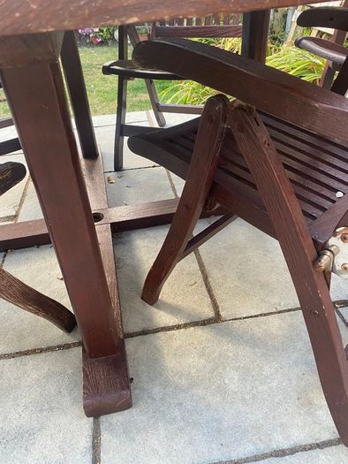 Teak garden table & chairs