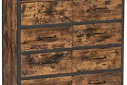 _Chest of Drawers, Sideboard, Cabinet with 8 Drawers, Open Compartment, Non-Woven Fabric Drawers with MDF Front, Steel Frame, Vintage Brown/Black