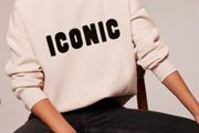 Mint Velvet Cream Slogan Sweatshirt
