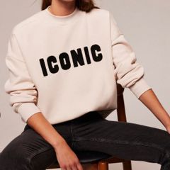 Mint Velvet Cream Slogan Sweatshirt