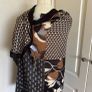 Black beige generous viscose scarf - new Image 3