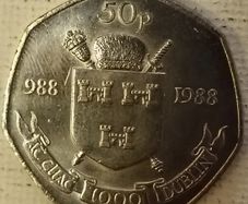 Two Dublin Millenniam 50p Coins 1988