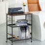 3 Tier Industrial Kitchen Cart with Storage, Vintage Microwave Oven Stand on Wheels, Rolling Bakers Rack with Metal Frame and 10 Hooks, Coffee Cart for Living Room Restaurant (FREE POSTAGE) Image 4