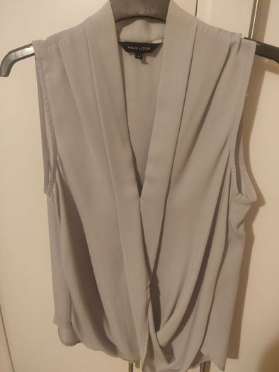 New Look Pale Grey Wrap Blouse
