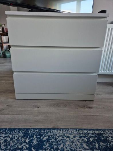IKEA MALM White 3 Drawer Chest of Drawers