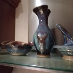 Colm de RIS 4 Studio Pottery Bowls and Vase.,