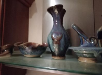 Colm de RIS 4 Studio Pottery Bowls and Vase.,