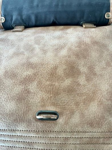 A-WEAR BAG OVERNIGHT WEEKEND Camel beige Stylish Faux Leather bag. Brass hardware In Very Good Condition. Generous sizing