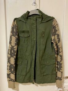 Women's River Island Khaki and Knit Sleeve Jacket