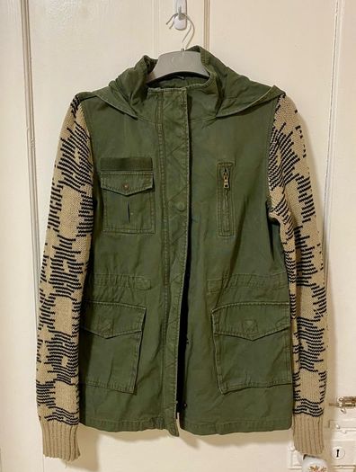 Women's River Island Khaki and Knit Sleeve Jacket