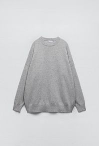 Zara oversized merino wool sweater size XS-S grey