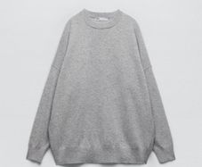 Zara oversized merino wool sweater size XS-S grey