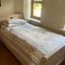 Beautiful cream single sleigh bed. Mattress included. Image 4