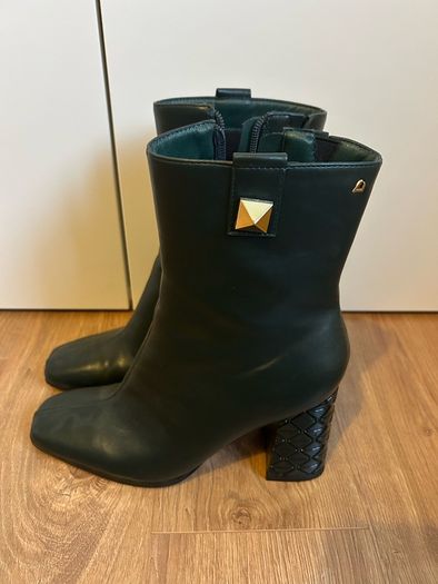 Una Healy Green Leather heeled boots 6