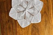 Handmade crochet coffee table decoration