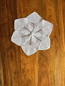 Handmade crochet coffee table decoration