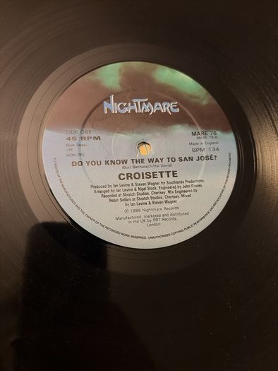 Croisette Do You Know The Way To San Jose 12inch 1989 UK Hi-NRG A1/B1