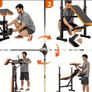 Adjustable Weight Bench Press Set with Squat Rack Image 4
