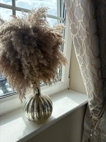 decorative jar with pampas
