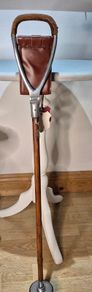 Rare Pre-WWII Brigg London Hand-Carved 90cm Leather Shooting Stick Seat  Historic Irish Provenance